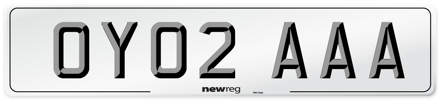 OY02 AAA Number Plate from New Reg